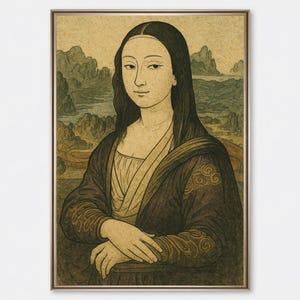 Mona Lisa Japanese Art Print, Mona Lisa Wall Art, Mona Lisa Poster, Mona Lisa Printable Art, Mona Lisa Digital Print, Mona Lisa Artwork