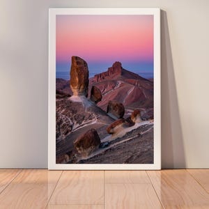 Desert Sunset Rock Formations Digital Wall Art, Surreal Landscape Photography Print, Nature Abstract Mountain Decor, Canyon Art Download