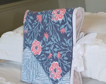 Navy & Peach Quilted Bow Bible/Book Bag l Quilted Bible/Book Sleeve l Bible Accessories l  Bible cover