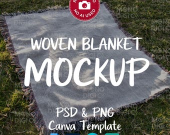 Webdecke Mockup, Wurfdecke Vorlage, Smart Objekt, Webdecke MockUp, digitaler Download