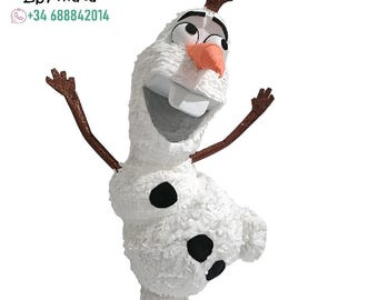 Piñata de muñeco de nieve personalizada para temática Frozen | Decoración fiesta temática invierno | Hecha a mano