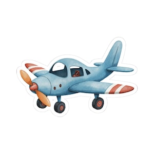 Vintage Airplane Kiss-Cut Stickers | Cute Plane Decal, Travel Sticker, Gift for Aviators, Kids Bedroom Decor, Aero Enthusiasts