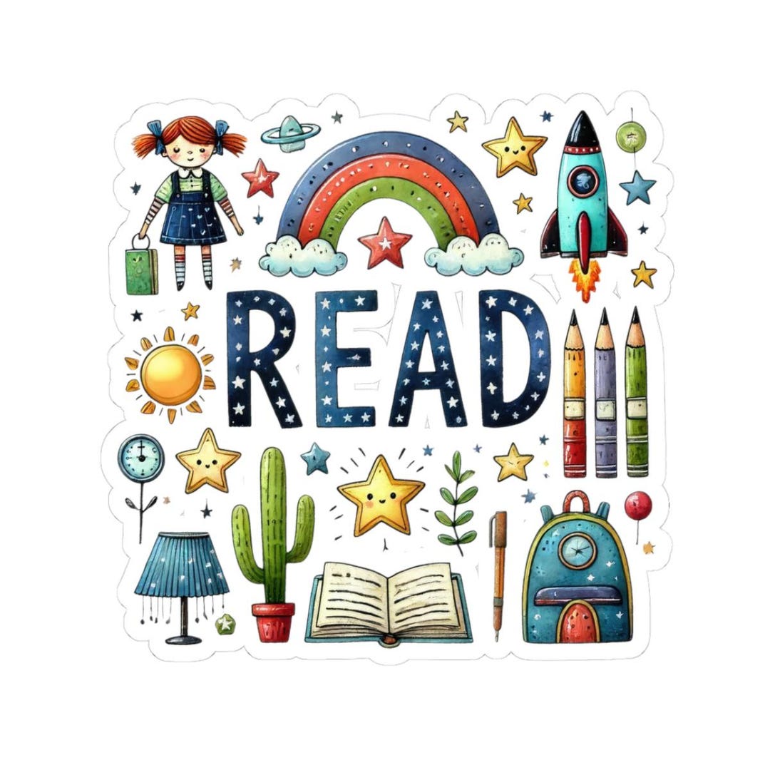 Colorful Reading Stickers for Kids, Motivational Stickers, Cute Craft ...