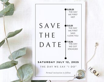 Digital Save the Dates Wedding Save the Dates Template Save the Date Modern Simple Save the Date Save the Date Custom Minimalist Printable