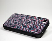 Phone Case - Blue & Red Feather Pattern - Iphone6, 5C, 5S, 4S