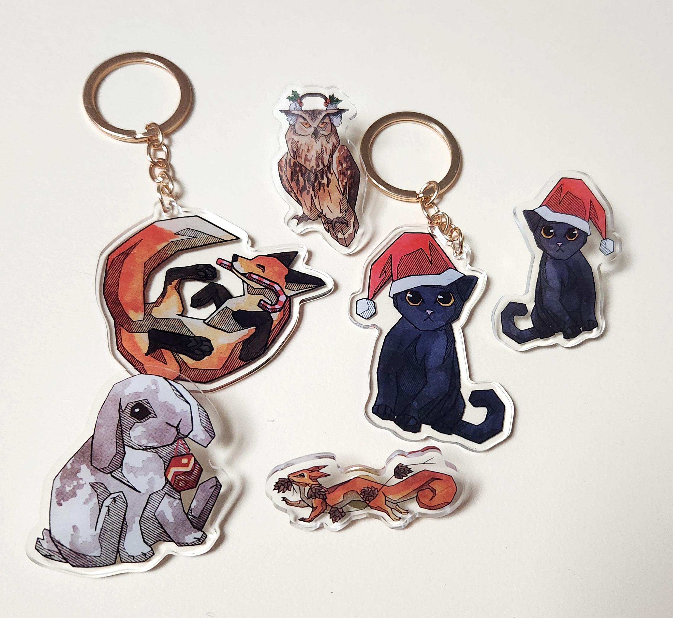 Porte-clés écureuil Et Gland - Design Mignon Automnal - En Métal Doré - Cadeau Idéal Pour Sac Ou Clés