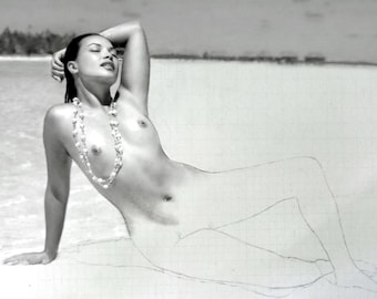 Hand Drawn Nude Portrait, Custom Pencil Art