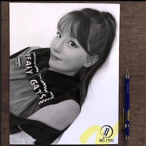 realistic custom portrait from photo graphite pencil for gift pencil portrait  personalized hand drawn portrait unique gift idea for mom dad