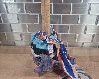 Wooden Scrunchie Holder | Hair Tie Organizer | Choice of Wood | Laser or Mechanical Engraving Available