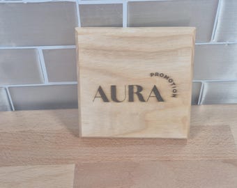 Custom Engraved Wood Coasters | Set of 4 | Choice of Wood Type