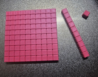Classic base 10 math learning aid printable stl files