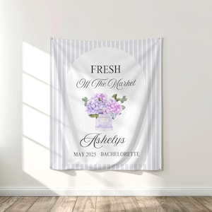 Floral Bachelorette Wandteppich: Benutzerdefinierte Brautdusche Dekor
