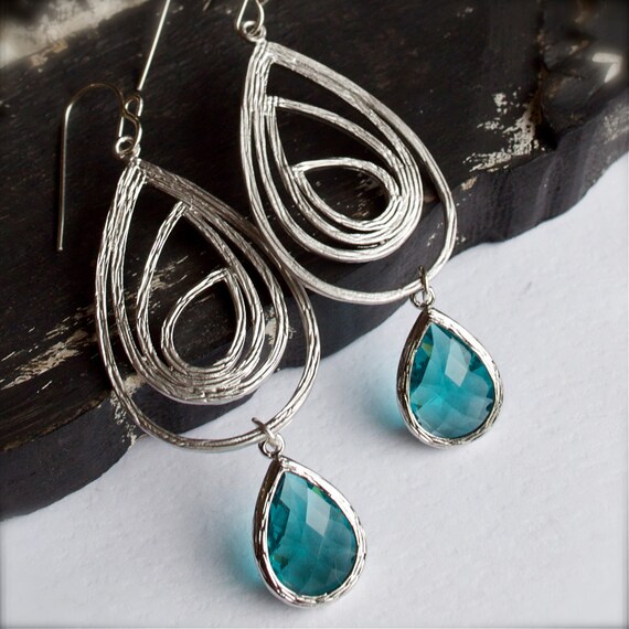Chandelier EarringsSilverTeal