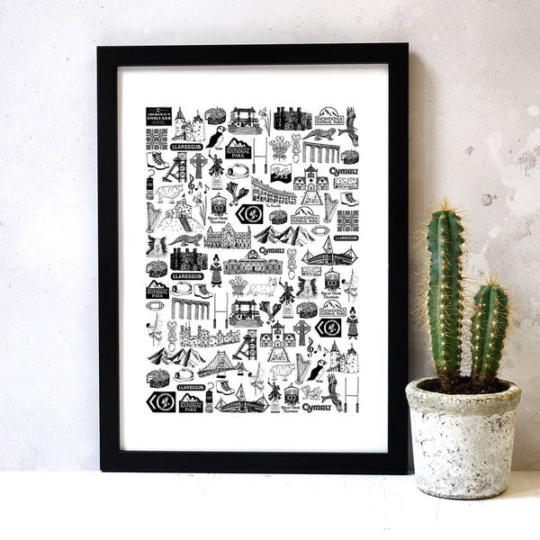 Wales print, Welsh poster, Welsh art