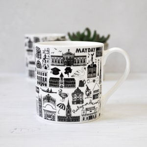 Oxford Landmarks Mug: Fine Bone China, Illustrated Design