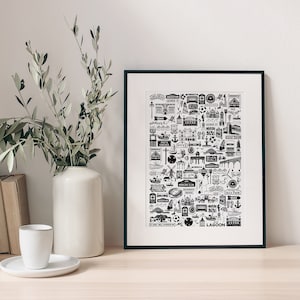 Brighton print, Brighton black and white print, Brighton gifts