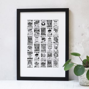 Crisp Packet Print: Black and White Snack Art (A4/A3)
