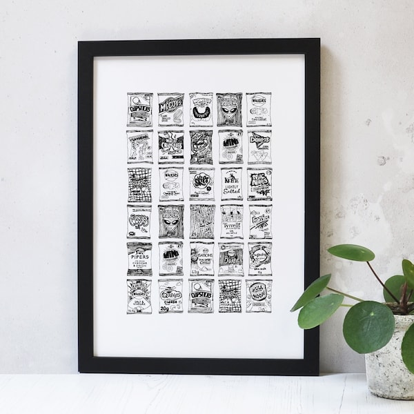 Crisp Packet Print: Black and White Snack Art (A4/A3)