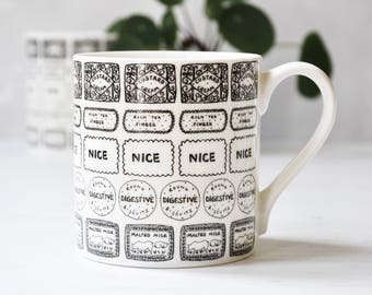 Biscuits mug - Biscuits fine bone china mug - Biscuit lover gift