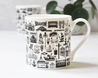 Brighton mug, Brighton fine bone china mug, Brighton Souvenir