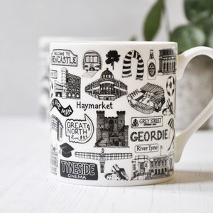 Newcastle mug, Newcastle fine bone china mug, Geordie mug