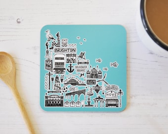 Brighton Blue Coaster: Seaside Icons, Souvenir Geschenk