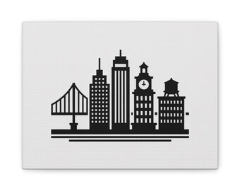City Buildings Wall Art Matte Canvas Decor Decoration Futuristic Smart City