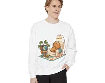 Capybara Watching Television Sweatshirt | Retro TV Animal Illustration