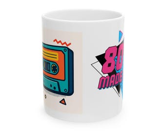 Mug Retro Style Made Me 80s Cassette | Cozy Ceramic 11oz 15oz