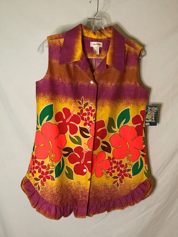 Vintage 1960s Women's Hawaiian Cabana 2 pc Set Tro