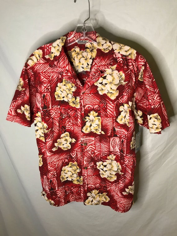 Vintage 1950s 1960s Hawaiian Aloha Mens Tiki Shirt