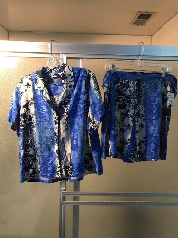 Vintage JAMS WORLD Womans Cabana Matching Shirt Bl