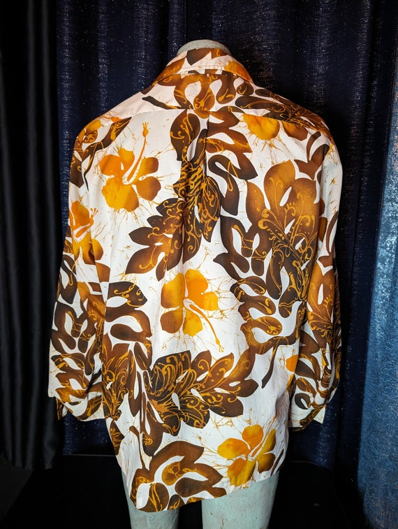EUC 1970s Mens Vintage Hawaiian Long Sleeve Shirt… - image 3