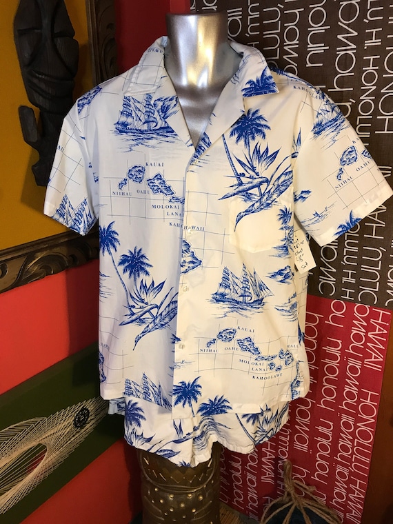 Vintage Mens Hawaiian Cabana XL Set 1970s RAI NANI
