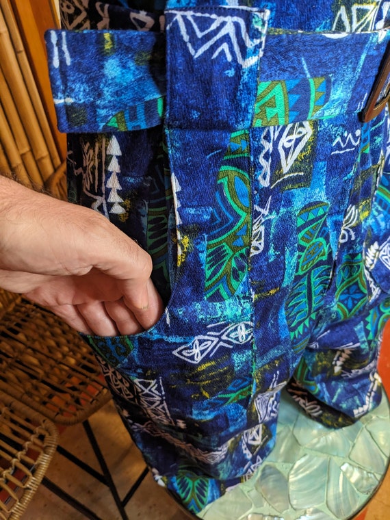 Mens Hawaiian Jumpsuit Vintage 1970s Fabric Patte… - image 3