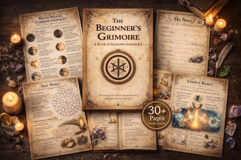Witchcraft Grimoire Pages Printable | Book of Shadows Journal ...