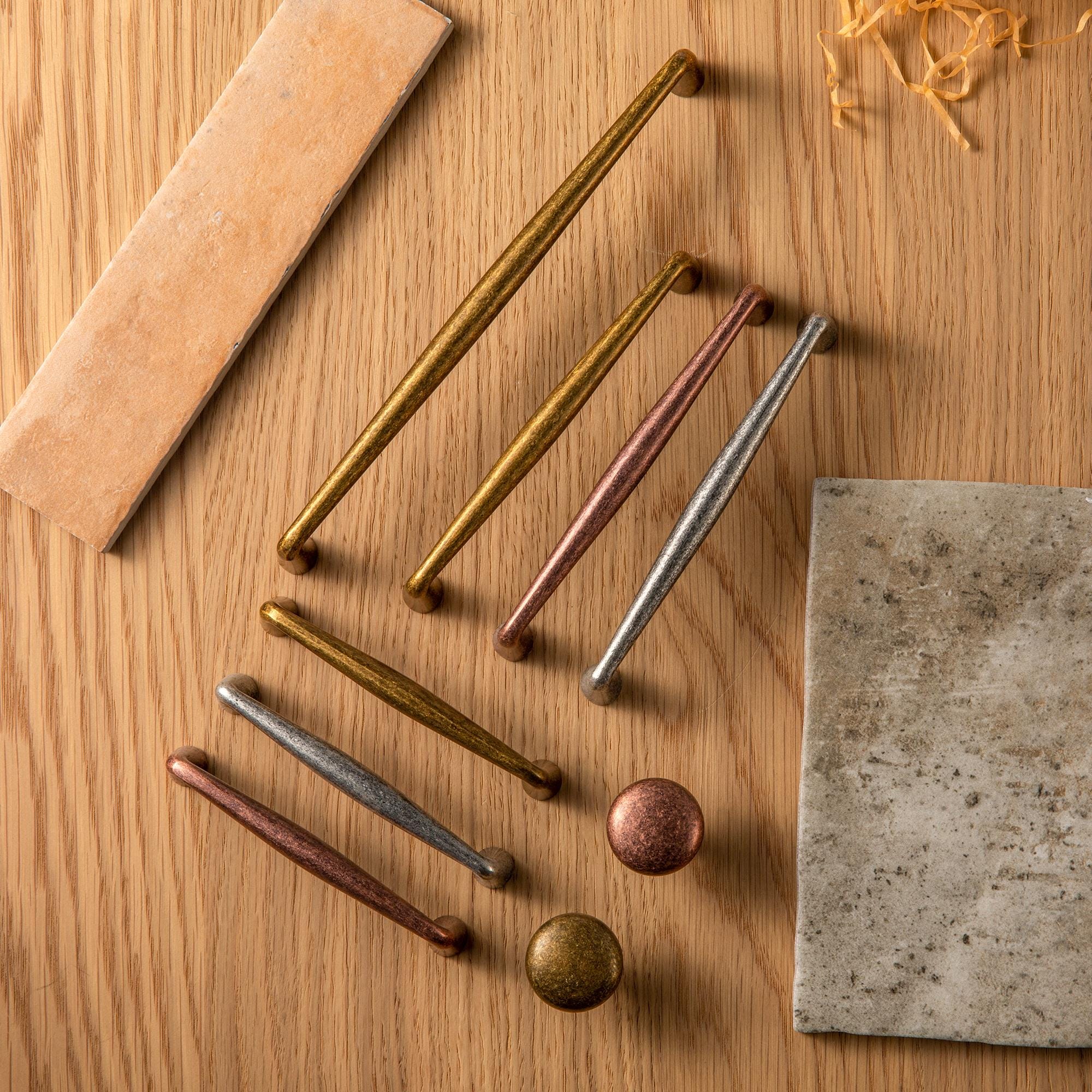 Küchenschrankknäufe Zinklegierung - 5 Stück Gebürstet 128mm Lochabstand