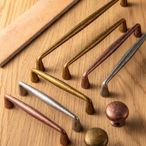 Antique retro Drawer Knobs-Aged Kitchen Cupboard Handle-Champagne Bronze Dresser Pull-Brass Knobs-Shoe cabinet handle-Furniture handle