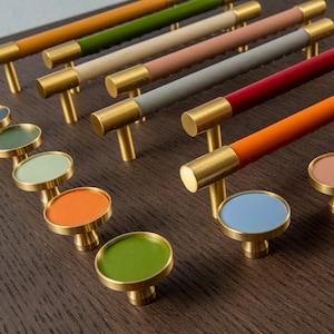 Handmade Leather Wrapped Brass Drawer Pulls: Cabinet Knobs