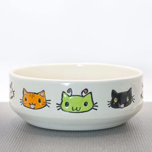 Alien Cat Bowl 6 inch Handmade with Porcelain