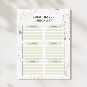 Printable Travel Checklist | Vacation Packing List | Trip Planner PDF | Travel Essentials List | Instant Download | A4 US Letter