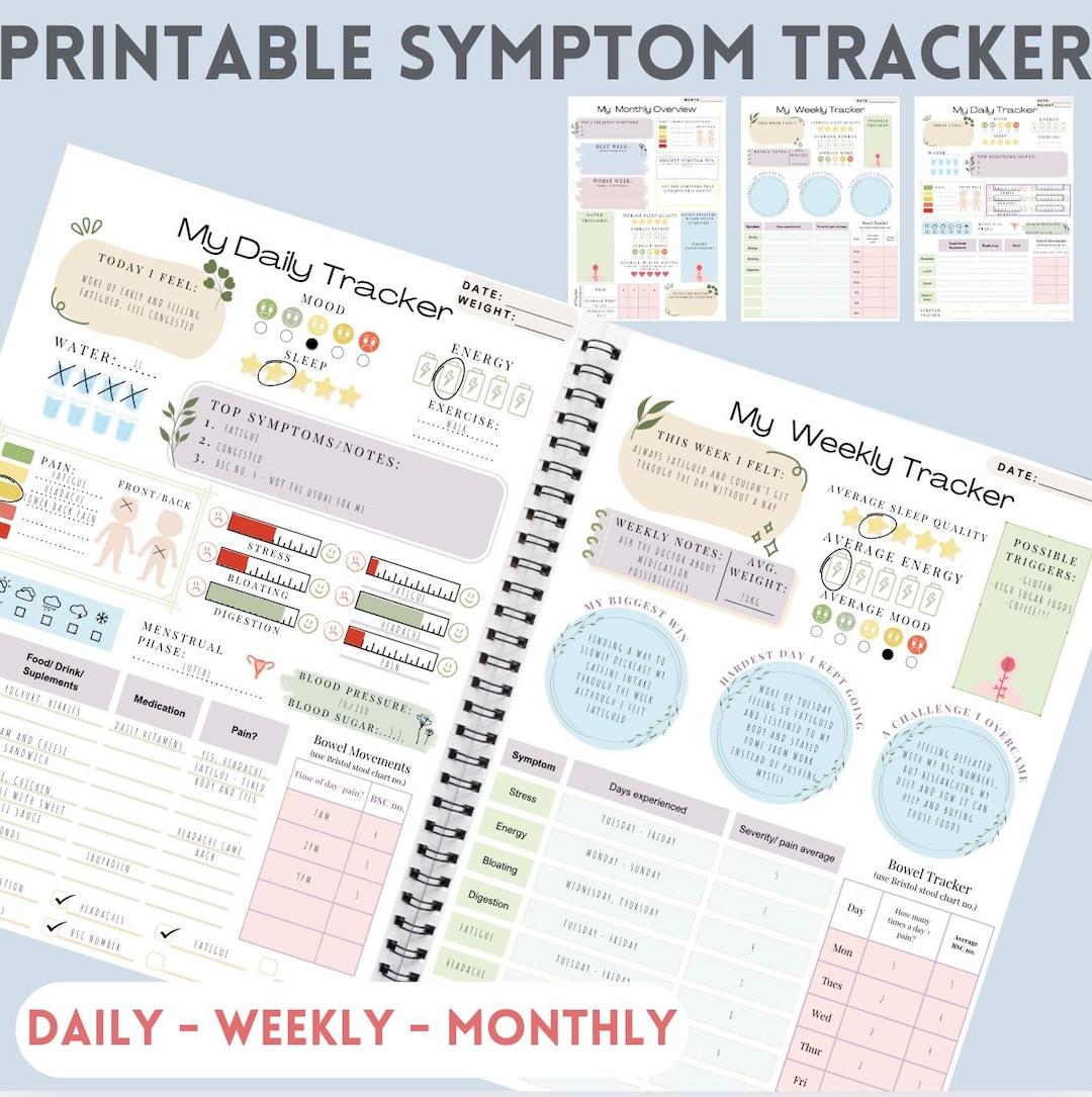 Printable Chronic Illness Symptom Tracker Health Journal (digital