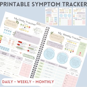 Printable Chronic Illness Symptom Tracker: Health Journal (Digital Download)