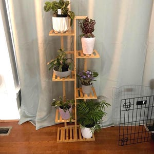 6 Tier 7 Potted Bamboo Plant Stands for Indoor Plants | Corner Plant Stand | Plant Stand Indoor | Plant Accessories | Plant Lover Gift