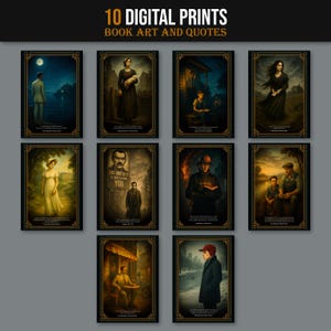 10 Classic Literature Quote Posters | Digital Download | Literary Wall Art
