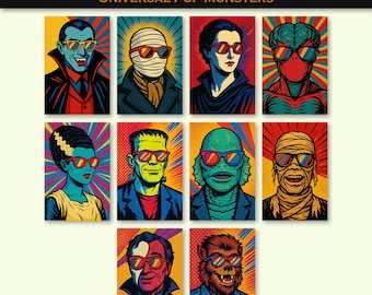 10 Universal Pop Monster Posters | Digital Download | Movie Wall Art