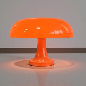 Orange Pilz Tischlampe | Mid Century Retro LED Nachtlicht
