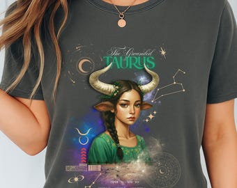Taurus Zodiac Woman T-Shirt | Constellation Art, Astrology Gift
