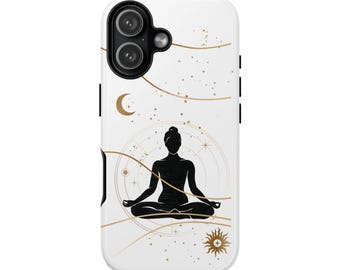 Meditation Silhouette Phone Case | Yoga Lotus Pose Celestial Design | iPhone Case | Samsung case