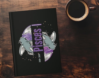 Pisces Zodiac Hardcover Journal | Celestial Astrology Notebook